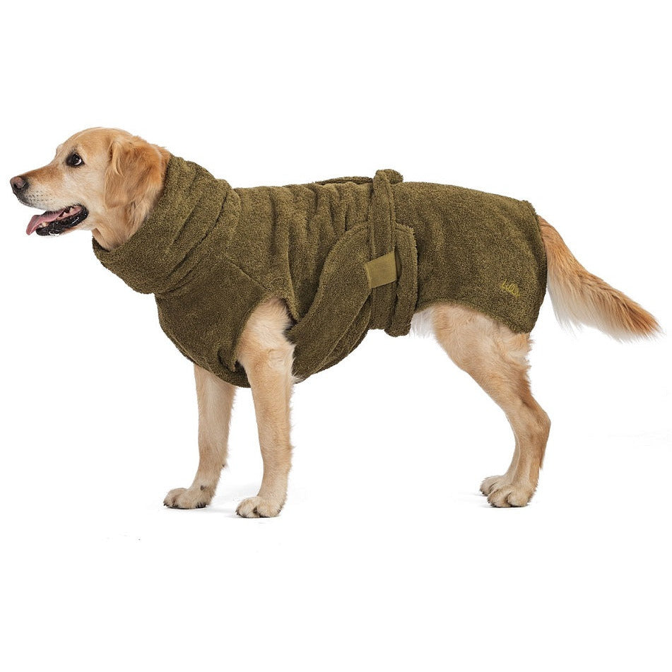 Hundebademantel aus BIO-Baumwolle - grün