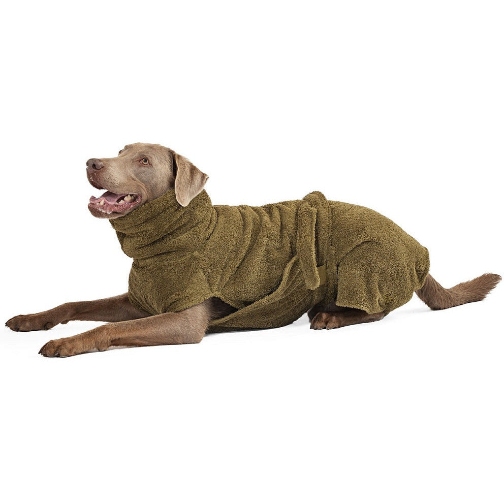 Hundebademantel aus BIO-Baumwolle - grün - athleticdog