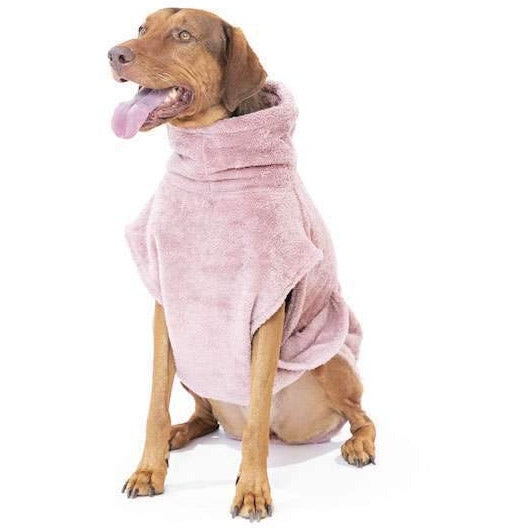 Hundebademantel aus BIO-Baumwolle - rosa - athleticdog