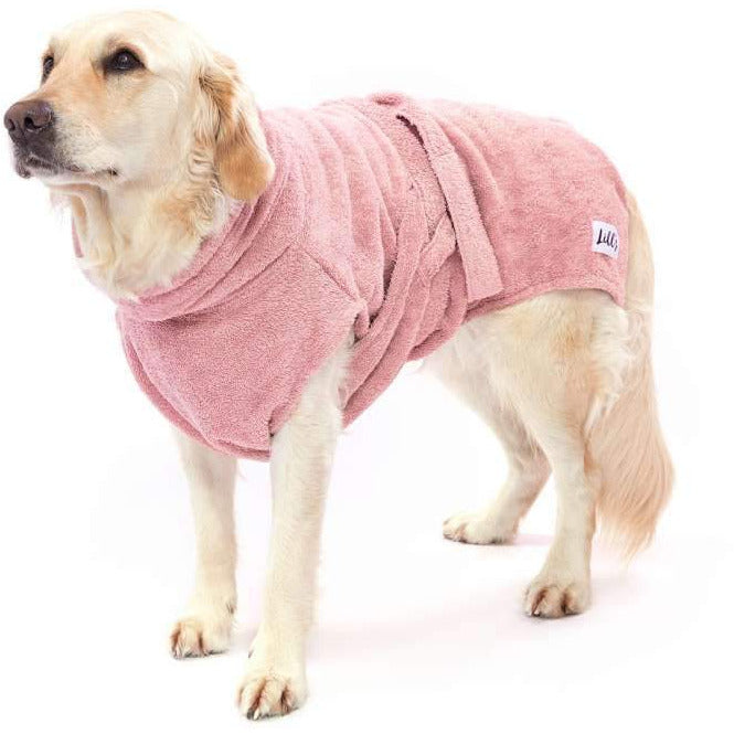Hundebademantel aus BIO-Baumwolle - rosa-Lill&#39;s-athleticdog
